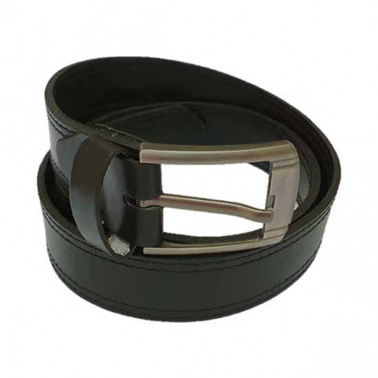 Men's Black/Dark Tan Real Leather Handmade Belts Zest-MHB-001