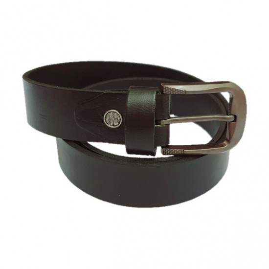 Men's Black/Dark Tan Real Leather Handmade Belt Zest-MHB-003