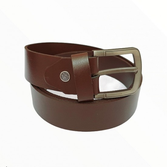 Men's Dark Tan Real Leather Handmade Belt Zest-MHB-007