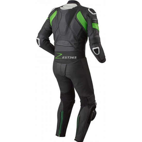 ZEST365 Men's Fashion Motorbike Real Leather One Piece Suit with Armour Protect Zest-MHBS-001