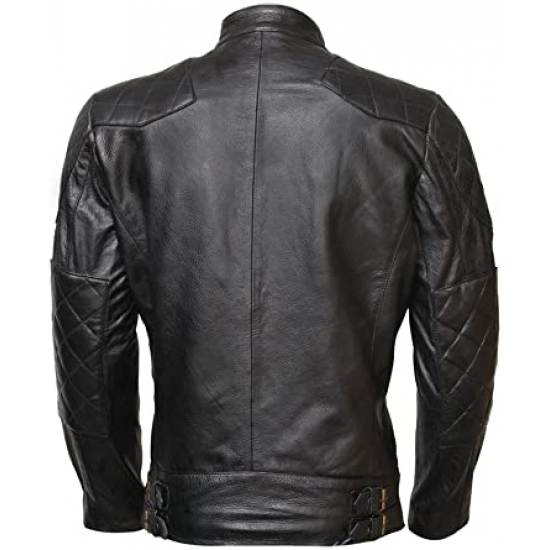 Made-to-measure|Men's Black & Red Real Leather Handmade Jacket Zest-MHJ-002