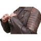 Made-to-measure| Men's Brown Real Leather Fashion/Biker Jacket - Zest-MHJ-008
