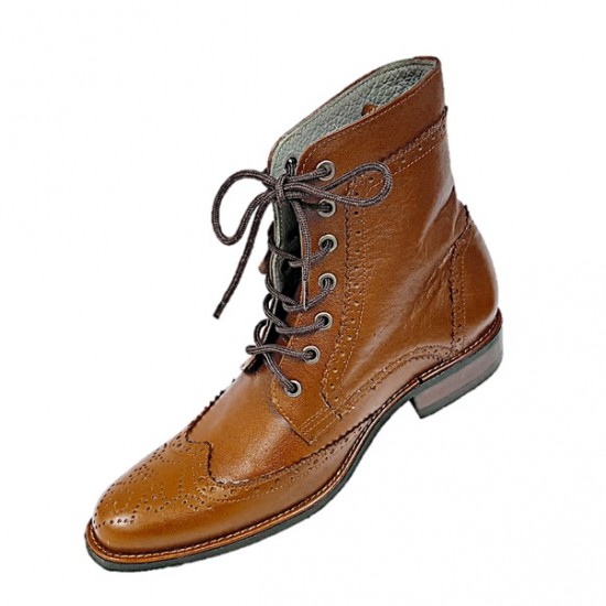 Men's Tan Real Leather Formal/Casual Boots ZEST-MHS-032