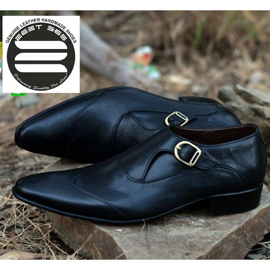 Men's Single Buckle Monk Style Smart Shoes