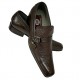 Brown Single Strap Slip On Smart Dress Shoes ZEST-MHS-029